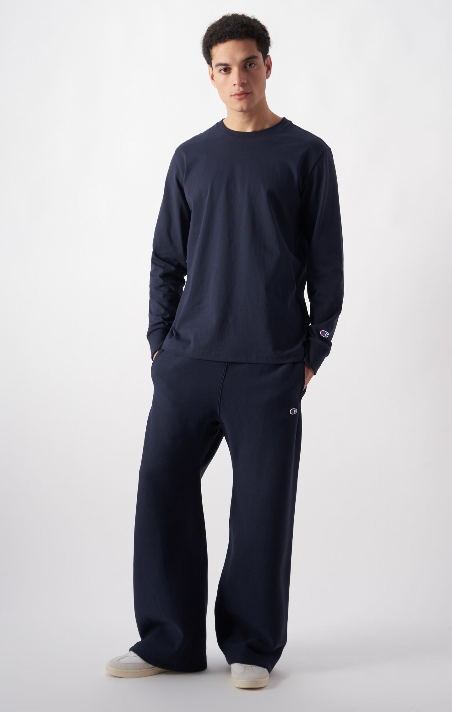 Camiseta de manga larga oversize de algodón pesado y suave para hombre