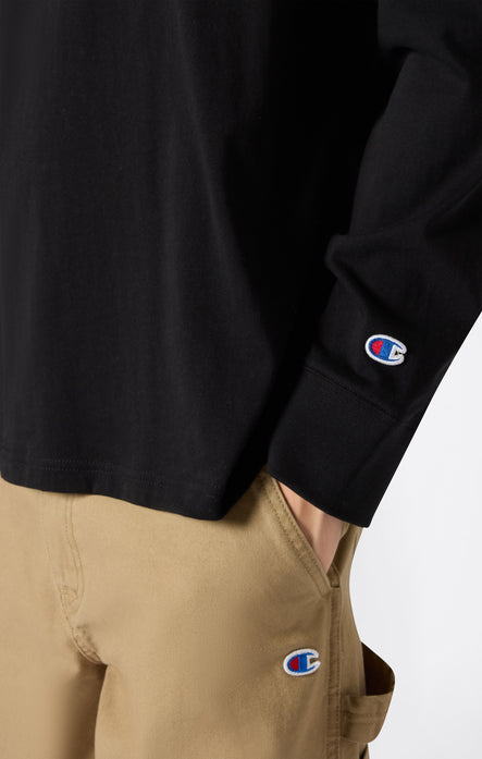 T-shirt a maniche lunghe oversize da uomo in cotone pesante morbido