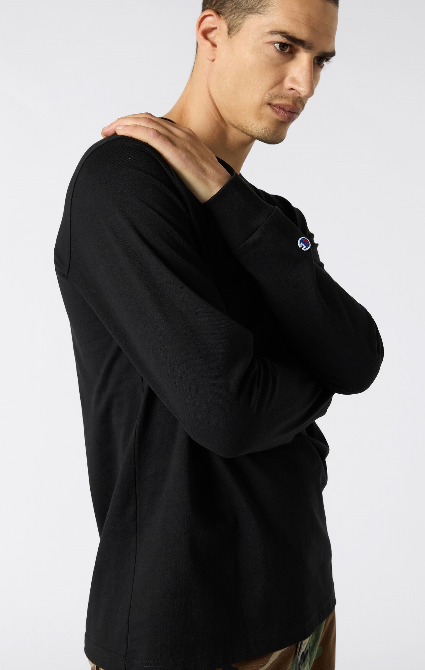 Oversize-Langarm-T-Shirt aus weicher schwerer Baumwolle für Herren