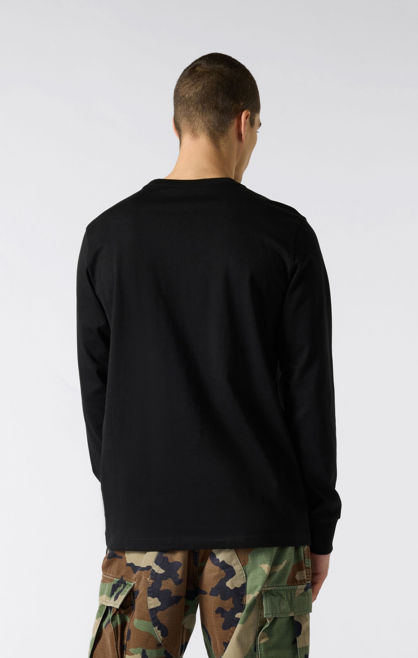 Oversize-Langarm-T-Shirt aus weicher schwerer Baumwolle für Herren
