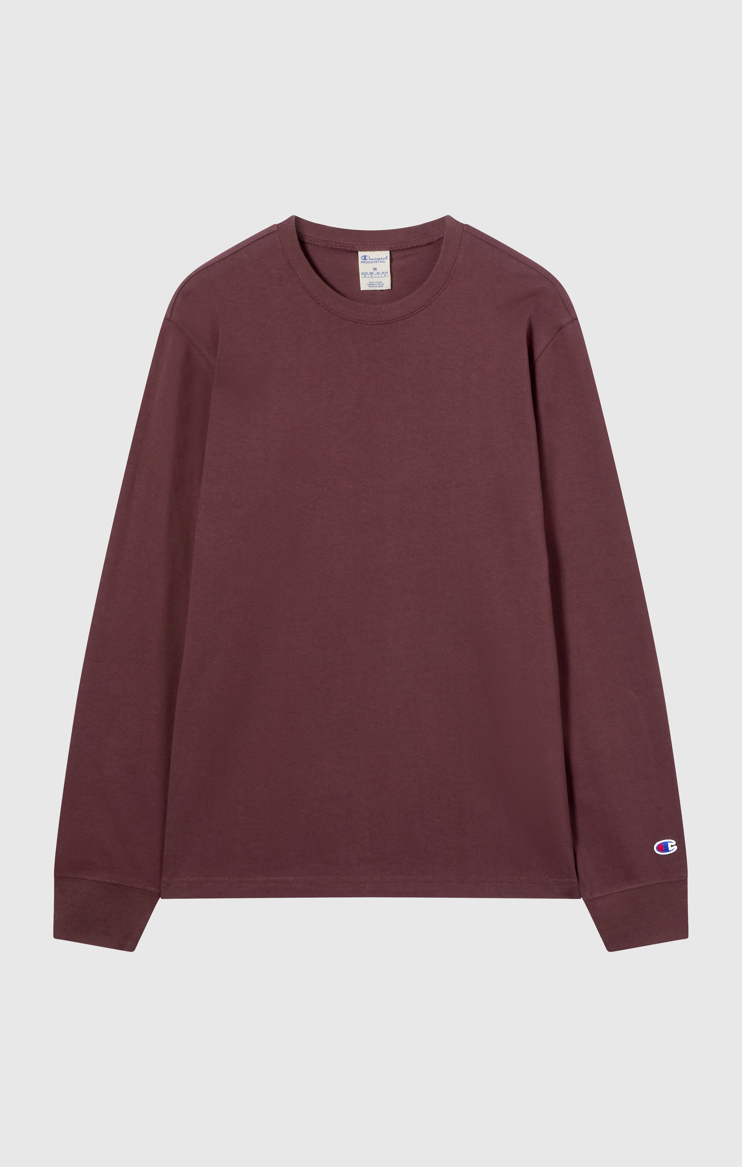 Camiseta de manga larga oversize de algodón pesado y suave para hombre