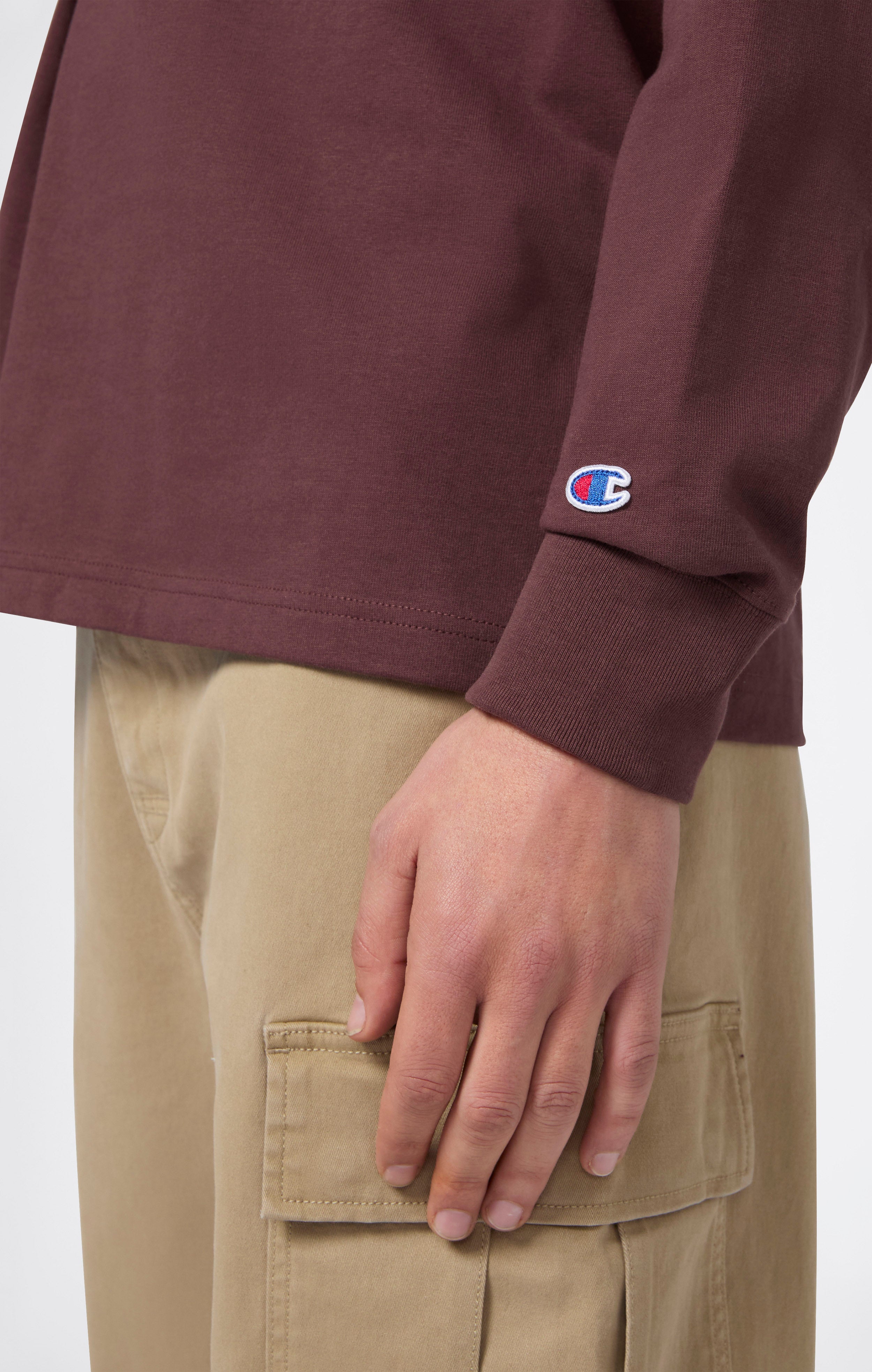 Camiseta de manga larga oversize de algodón pesado y suave para hombre