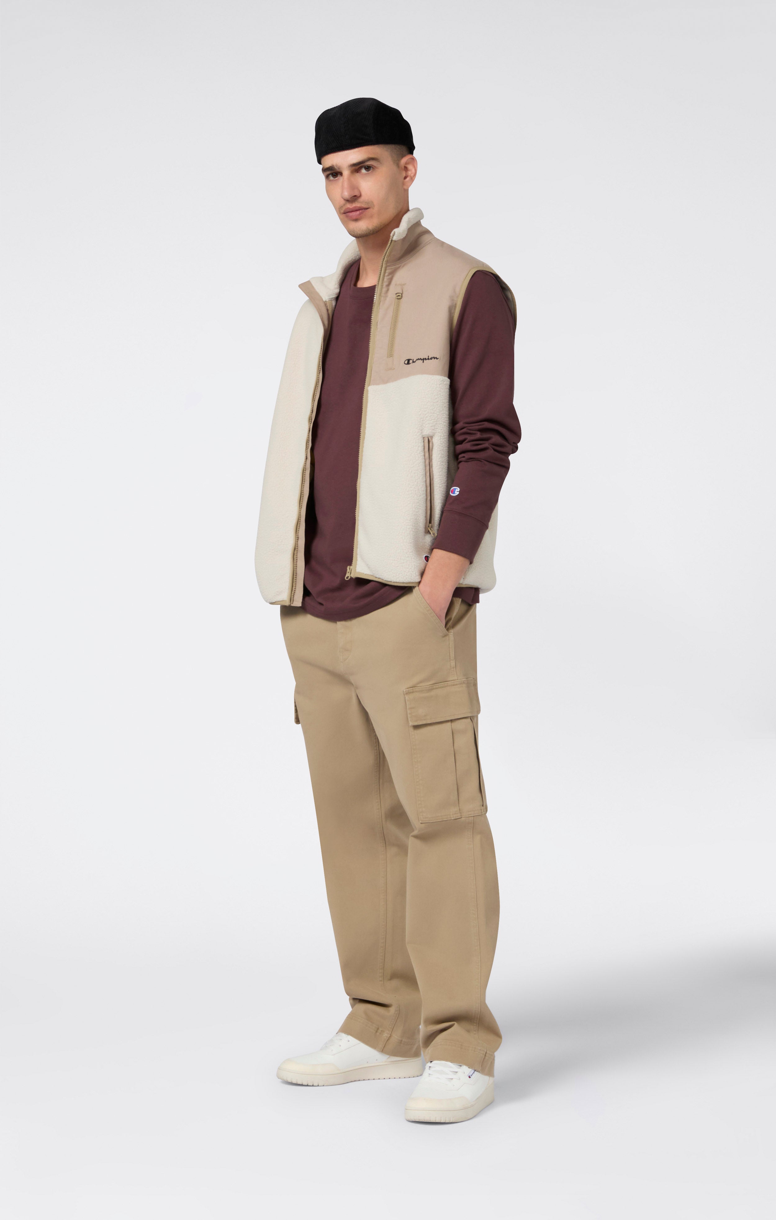 Camiseta de manga larga oversize de algodón pesado y suave para hombre