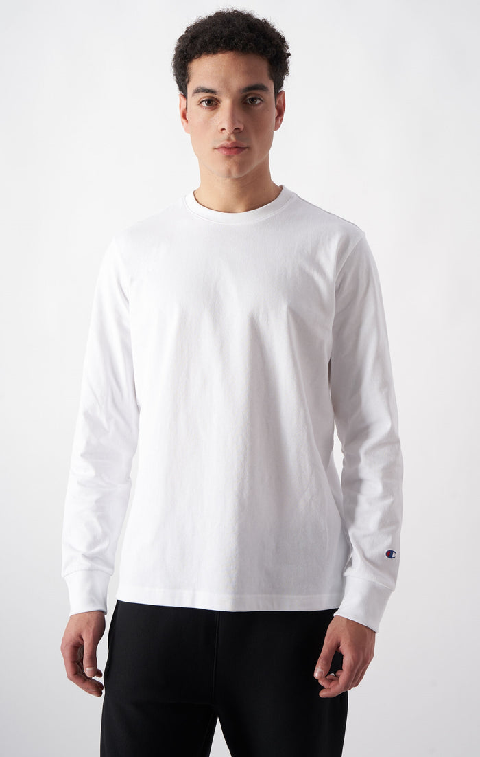T-shirt a maniche lunghe oversize da uomo in cotone pesante morbido