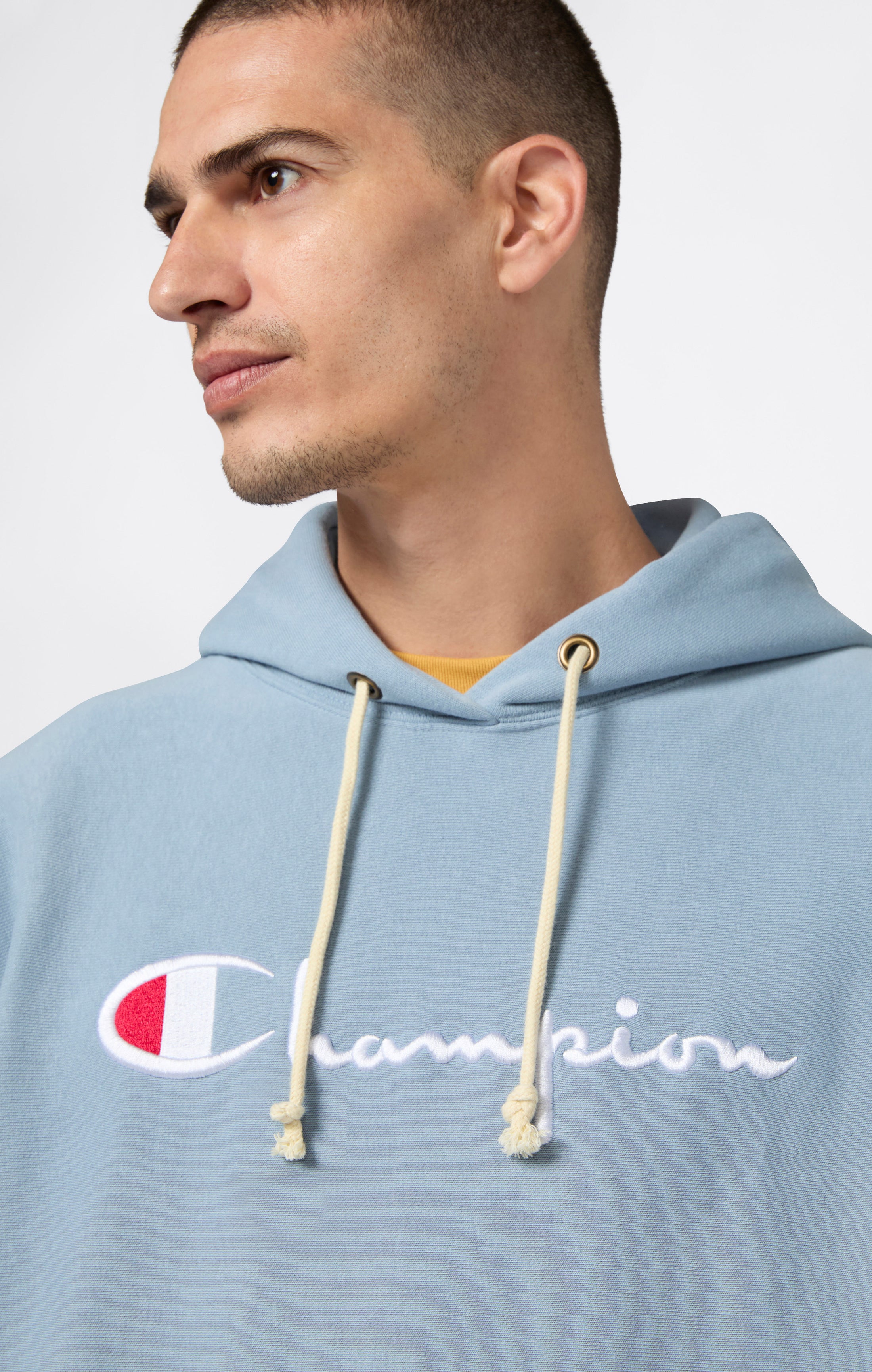 Felpa Uomo in Reverse Weave ampia con cappuccio