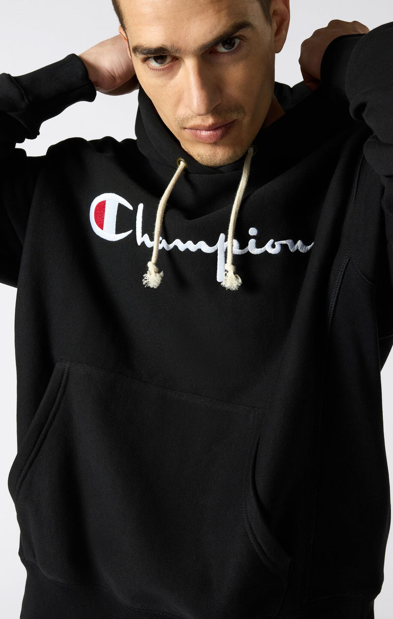 Reverse Weave Loose Fit Hoodie Black rwss core Champion United