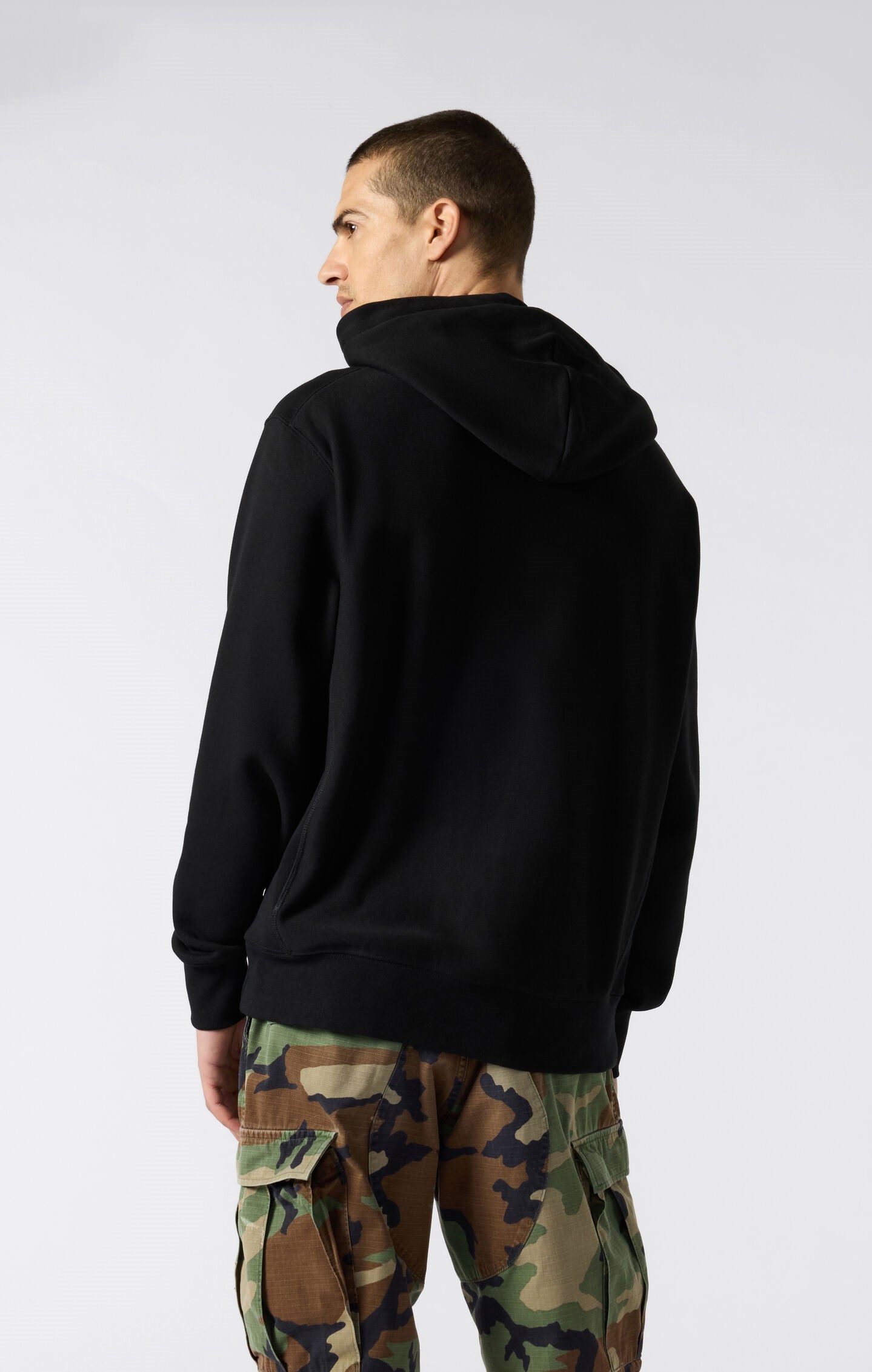 Felpa Leggera con Cappuccio Reverse Weave da Uomo