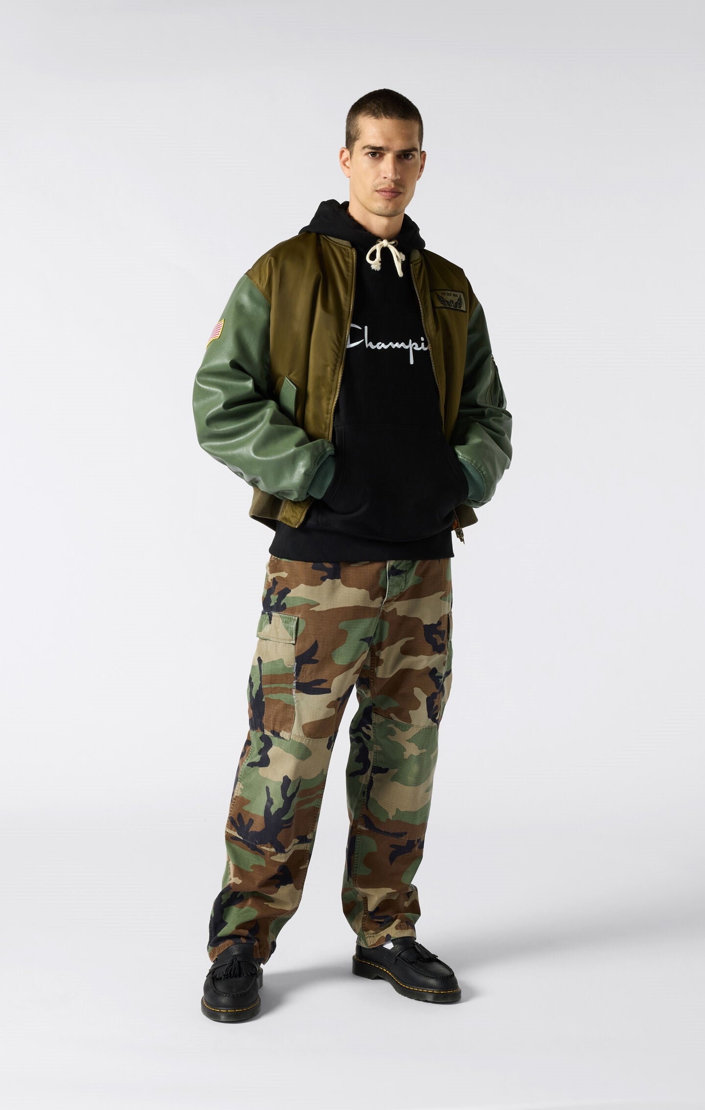 Felpa Leggera con Cappuccio Reverse Weave da Uomo