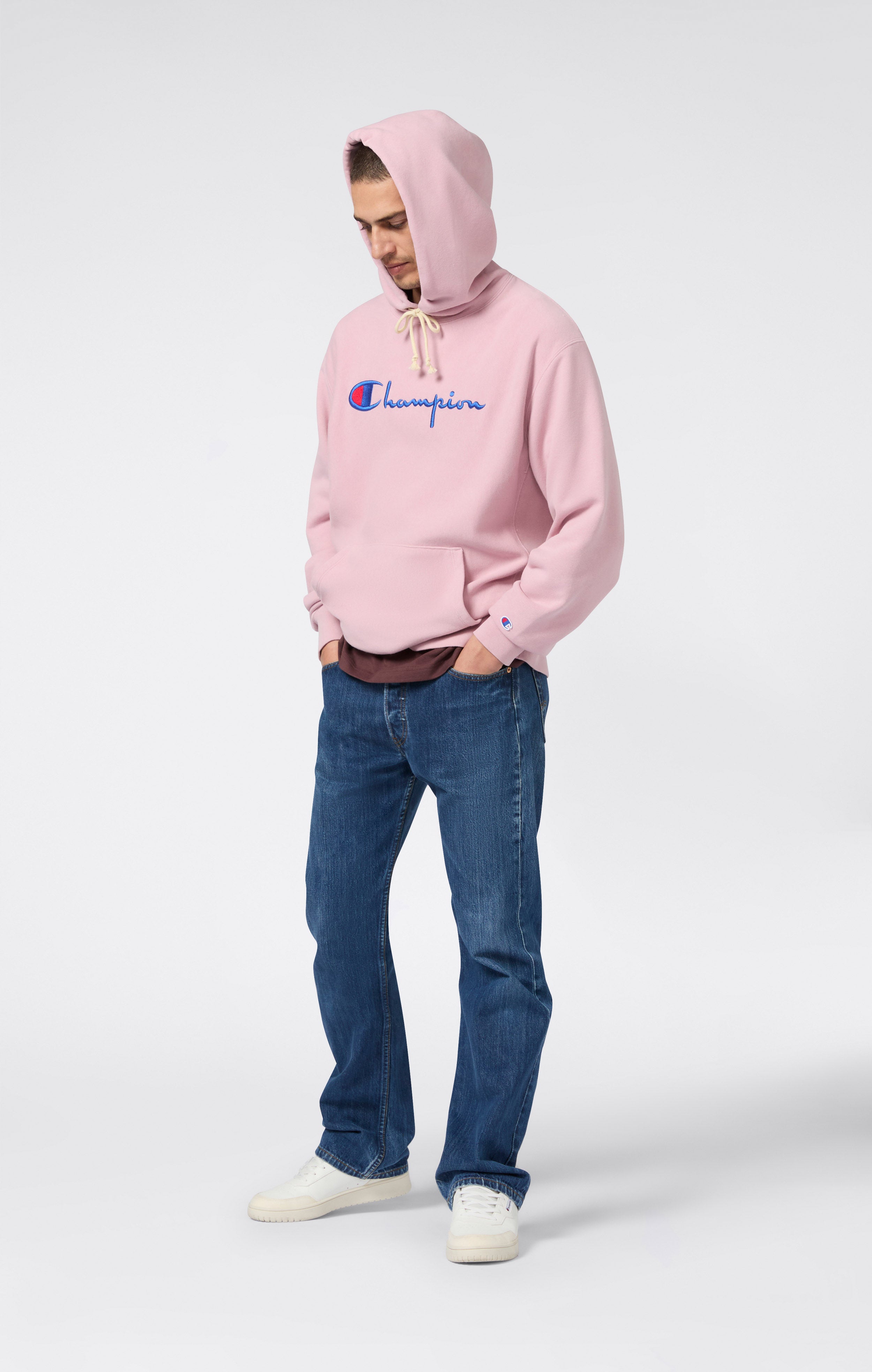 Felpa Leggera con Cappuccio Reverse Weave da Uomo