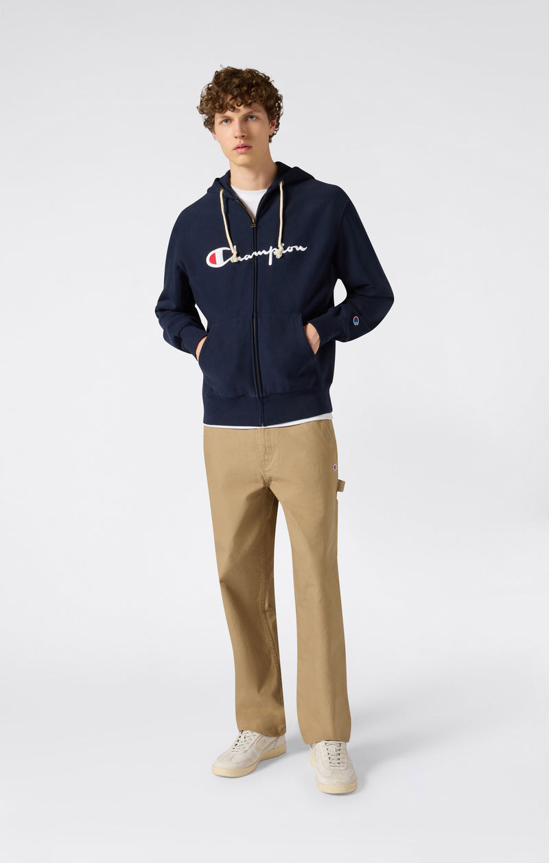 Felpa Leggera Con Cappuccio Full Zip Da Uomo Reverse Weave