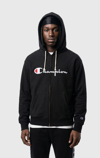 REVERSE WEAVE Men's Full Zip Hoodie Sweatshirt Black rwss core