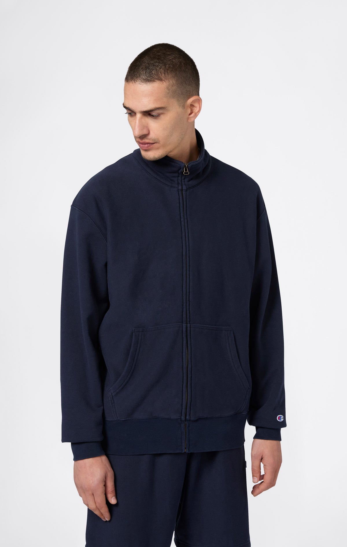Leichtes Reverse Weave Sweatshirt Mit Durchgehendem Reißverschluss Für Herren