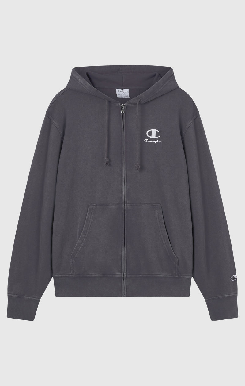Sweat à Capuche Zippé Léger Effet Délavé Icons Homme