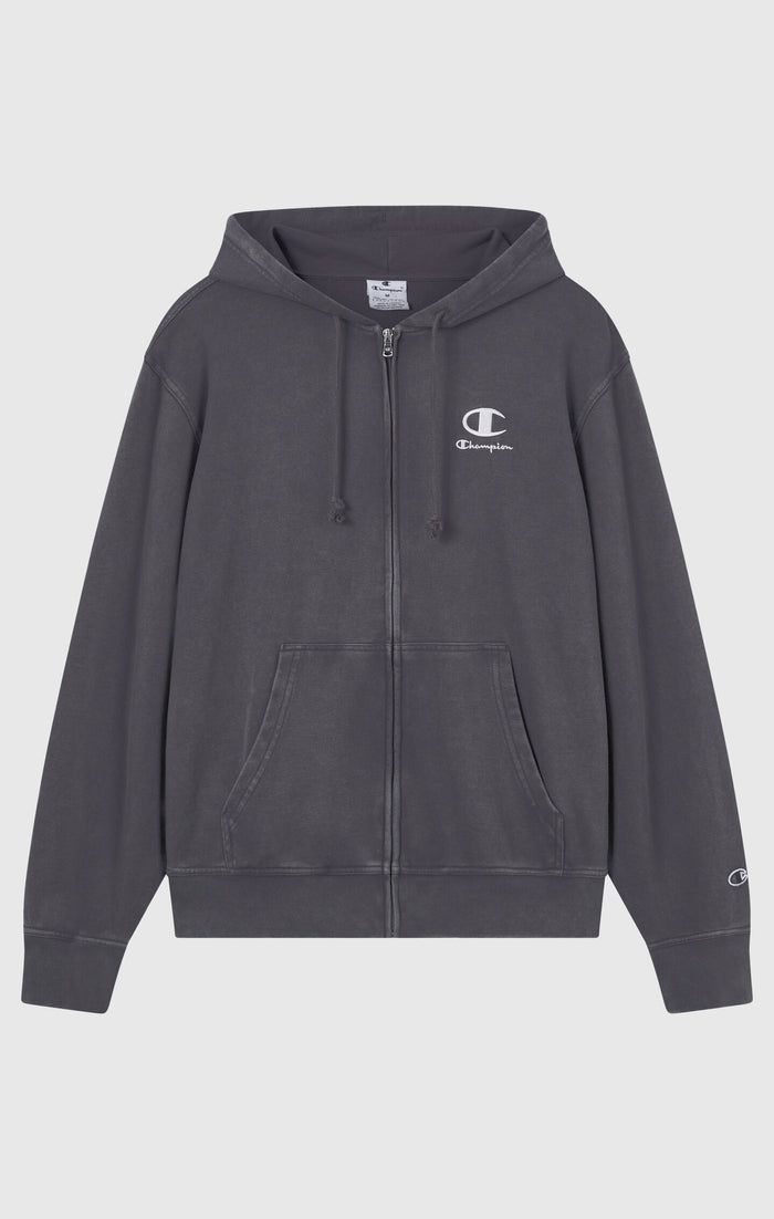 Sweat à Capuche Zippé Léger Effet Délavé Icons Homme