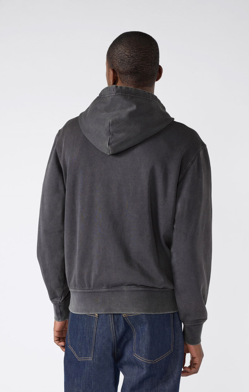 Sweat à Capuche Zippé Léger Effet Délavé Icons Homme