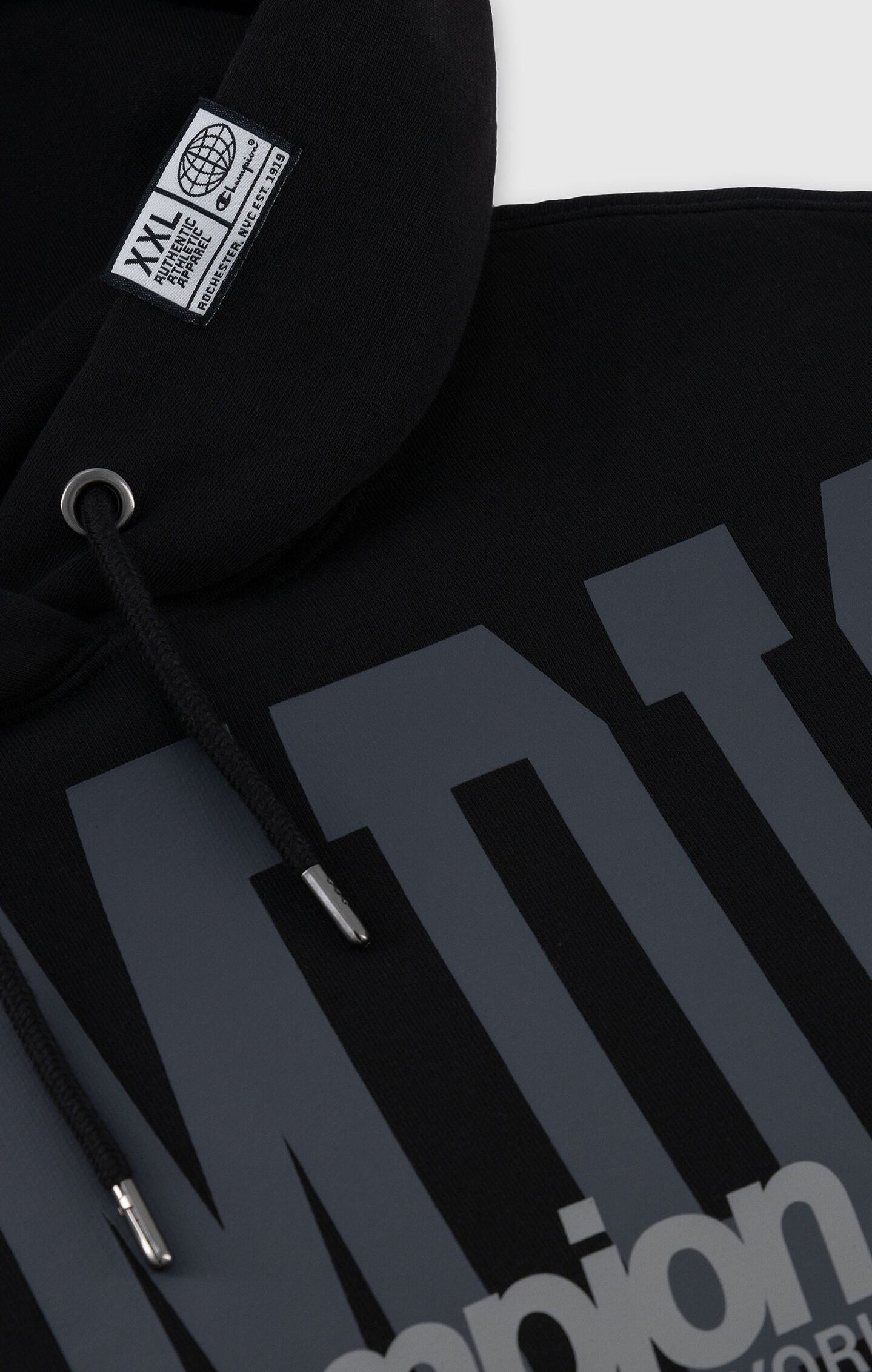 Hoodie für Herren in Allover-Black und Loose Fit