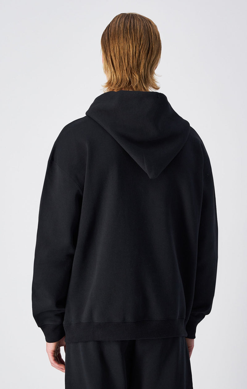 Men's All Black Loose Fit Hoodie Black urban contemporary