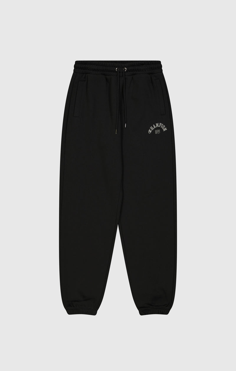 Jogginghose für Herren in Allover-Black mit elastischen Bündchen