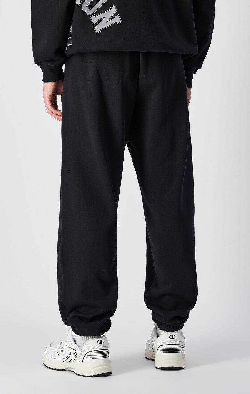 Jogginghose für Herren in Allover-Black mit elastischen Bündchen