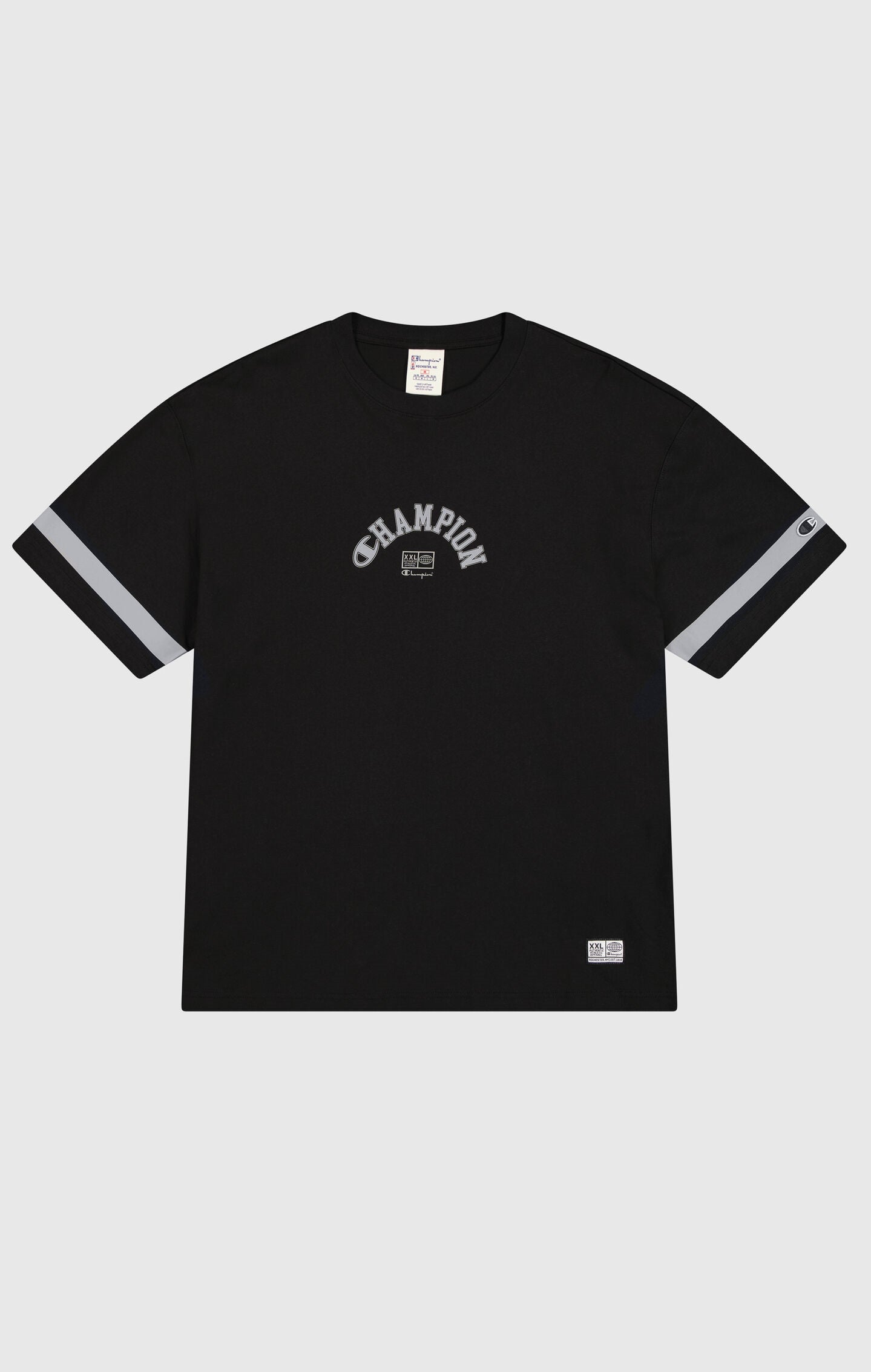 Tシャツ・カットソー CHAMPION Men T-shirt Black 220385 KK001 Men's Time Capsule Washed Look Back Print T-Shirt Black time