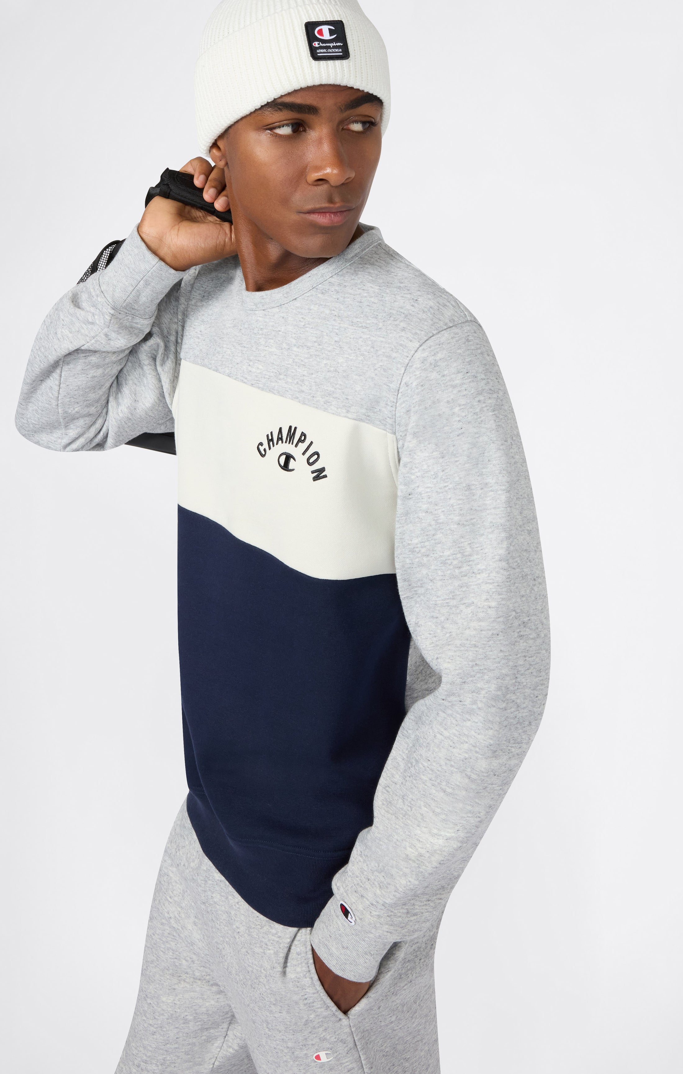 Sweatshirt mit Rundhalsausschnitt für Herren Icons mit angerautem Innenmaterial