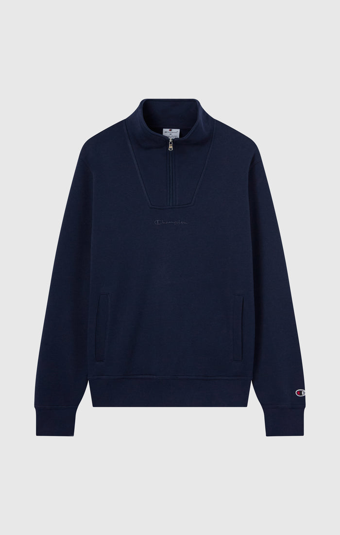 Felpa Uomo con Mezza Zip e Interno Felpato Icons