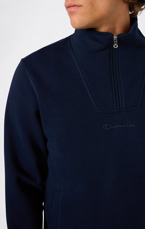 Felpa Uomo con Mezza Zip e Interno Felpato Icons