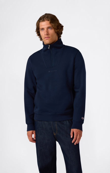 Herren Fleece-Sweatshirt mit Halb-Reißverschluss Icons