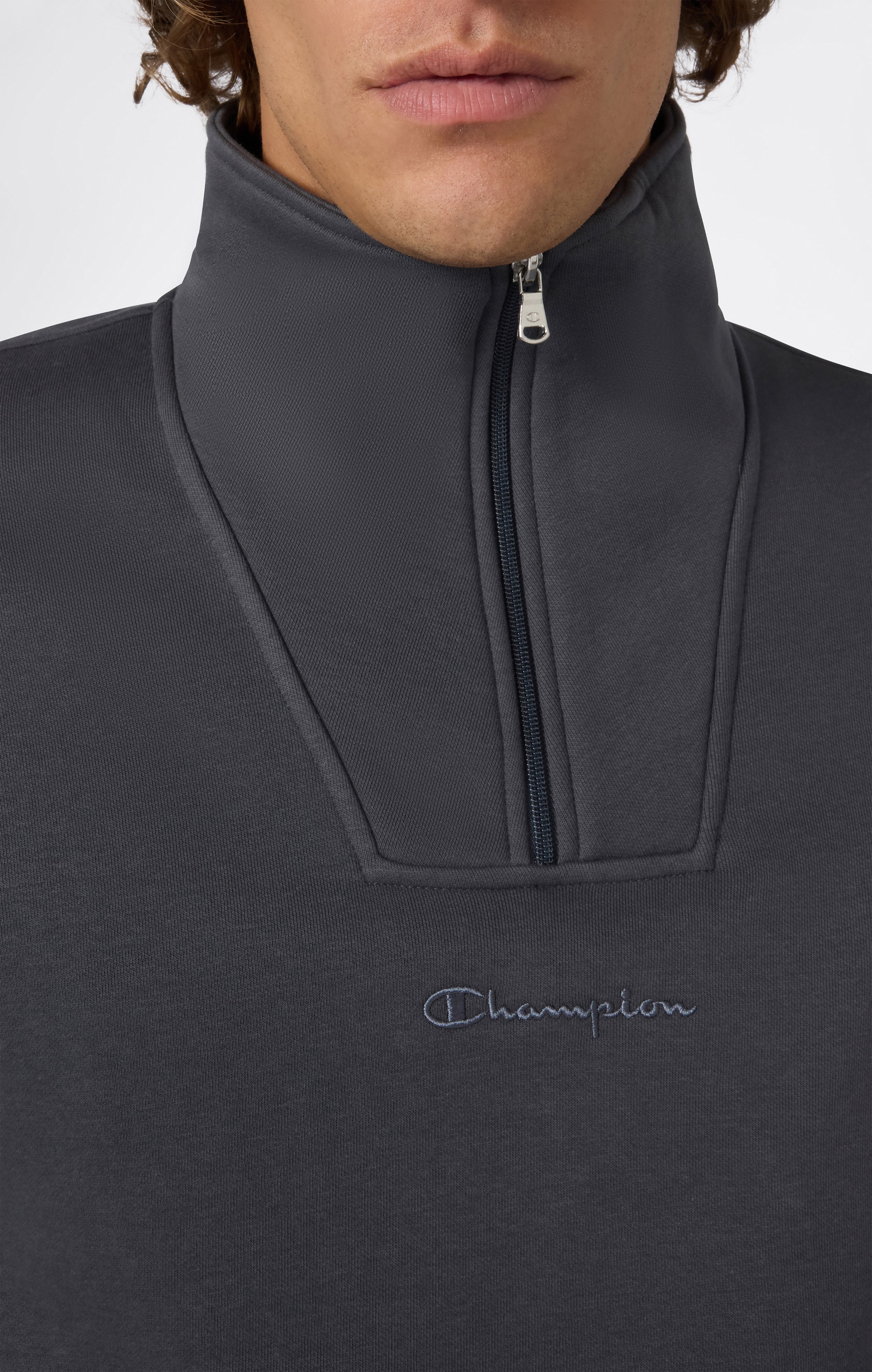 Felpa Uomo con Mezza Zip e Interno Felpato Icons