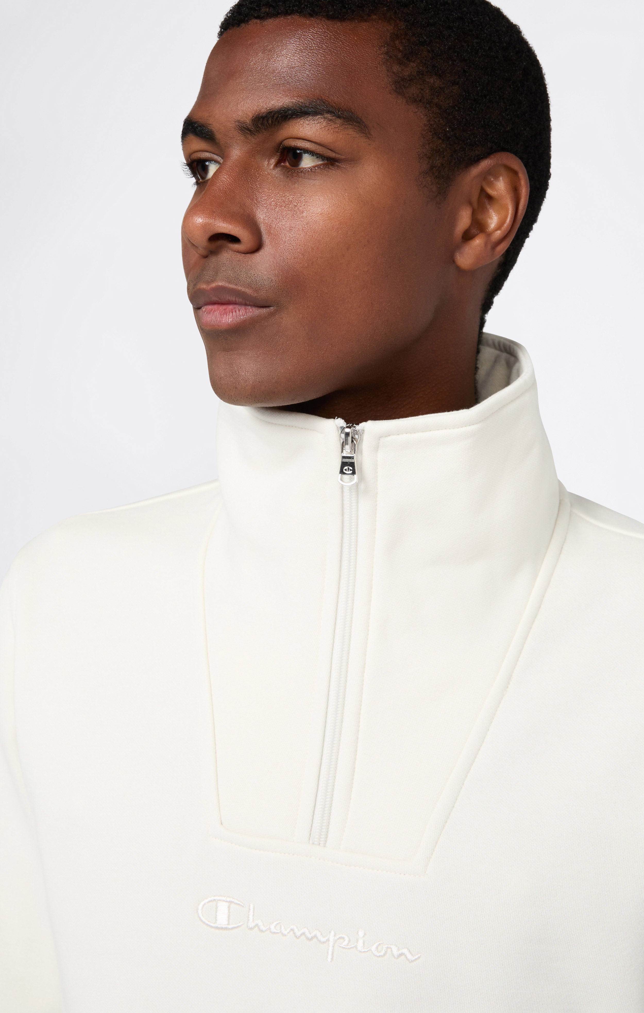 Men's Half Zip Fleece Sweatshirt Icons Cream icons tonal | Champion