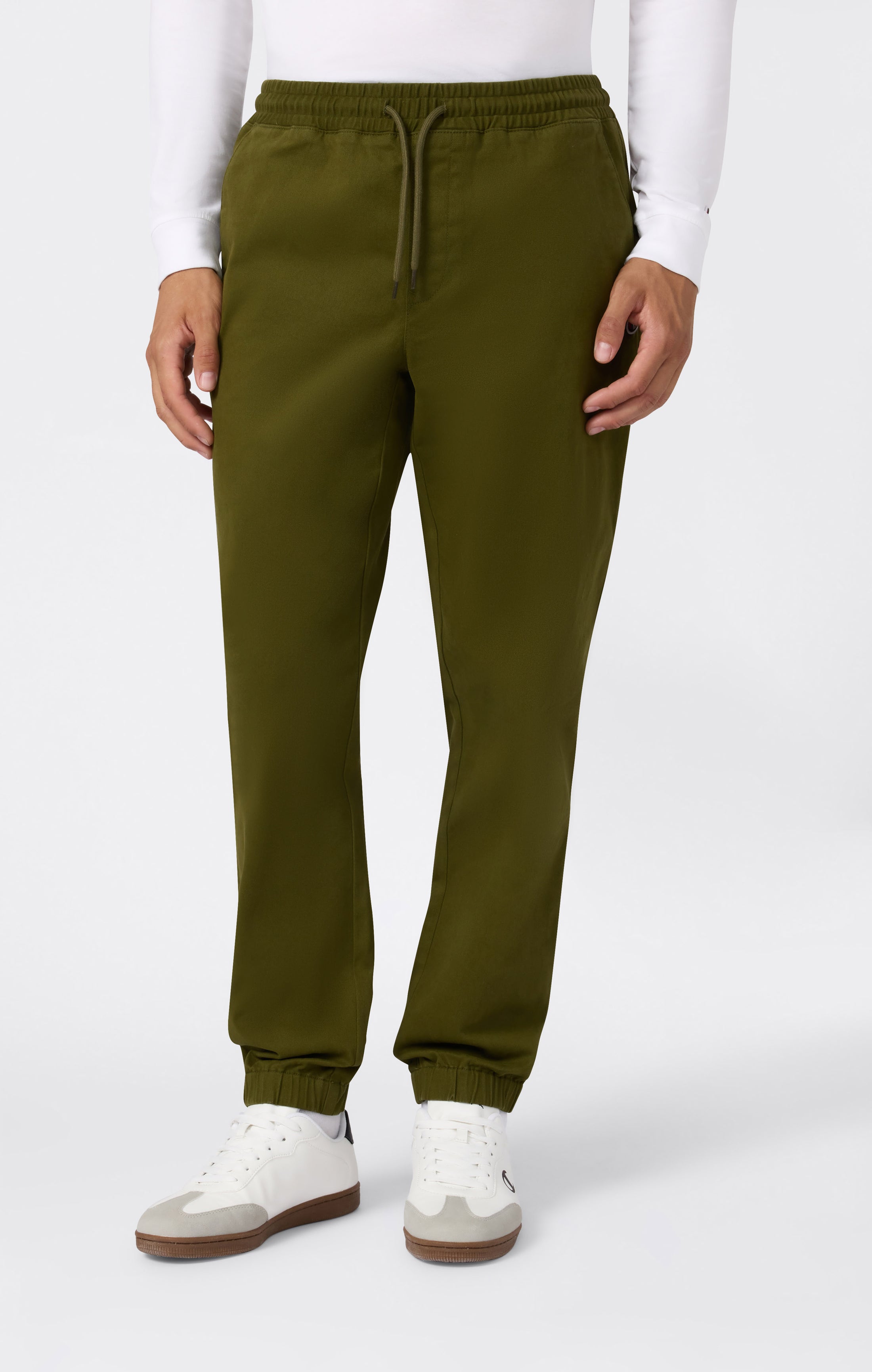 Gewebte Hose mit elastischem Bündchen für Herren