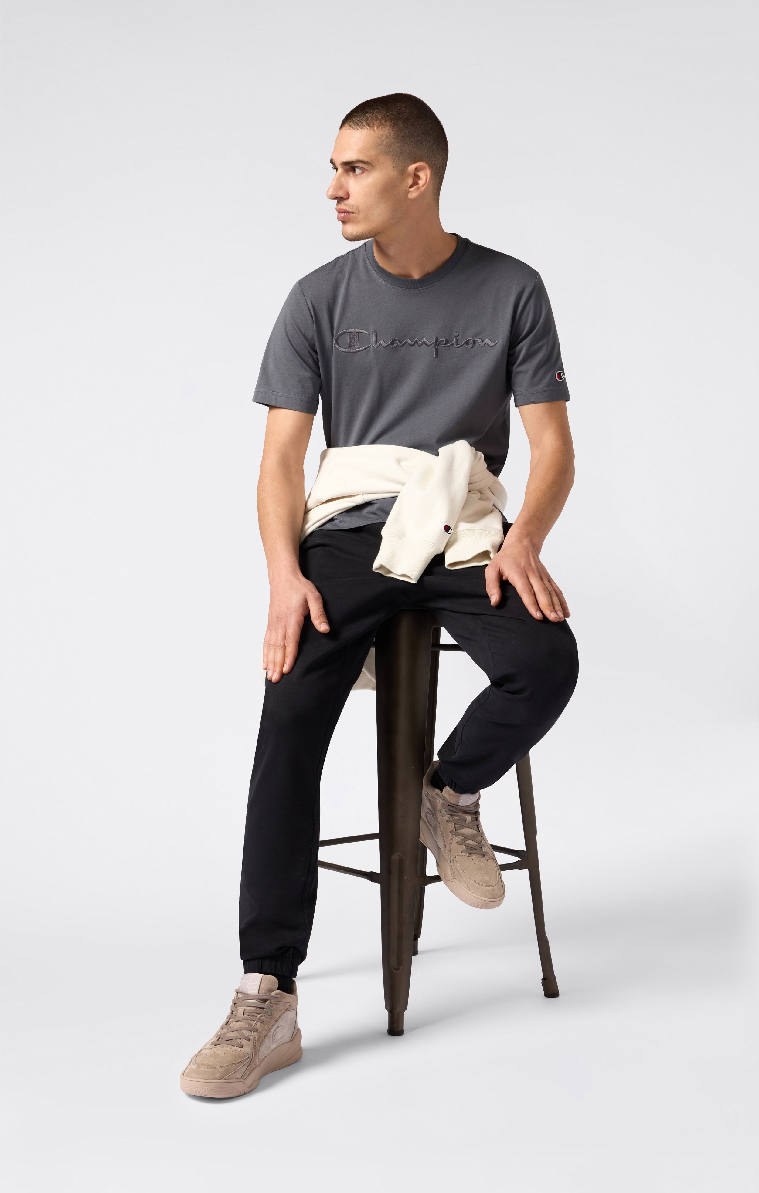 Pantalon en tissu à bas élastique pour Homme