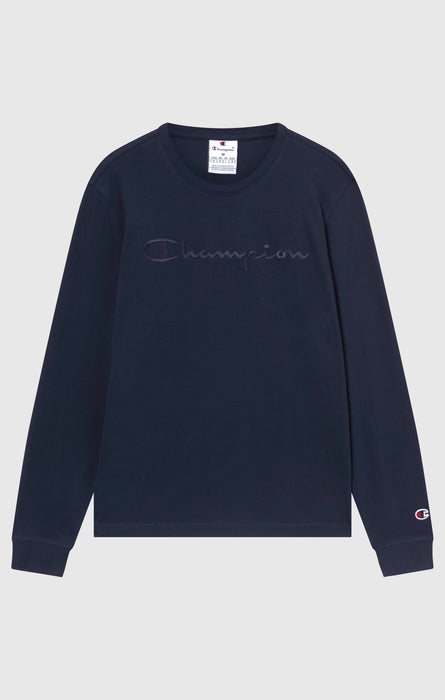 T-Shirt Uomo Manica Lunga Girocollo Con Logo Ricamato Grande Icons