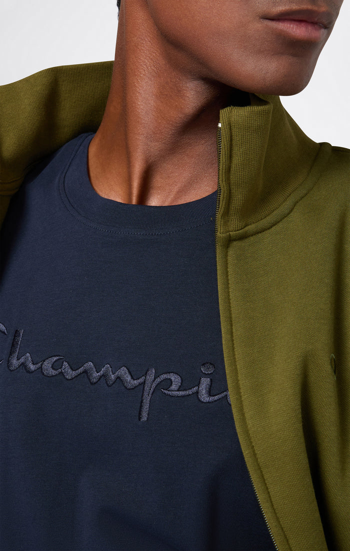T-Shirt Uomo Manica Lunga Girocollo Con Logo Ricamato Grande Icons