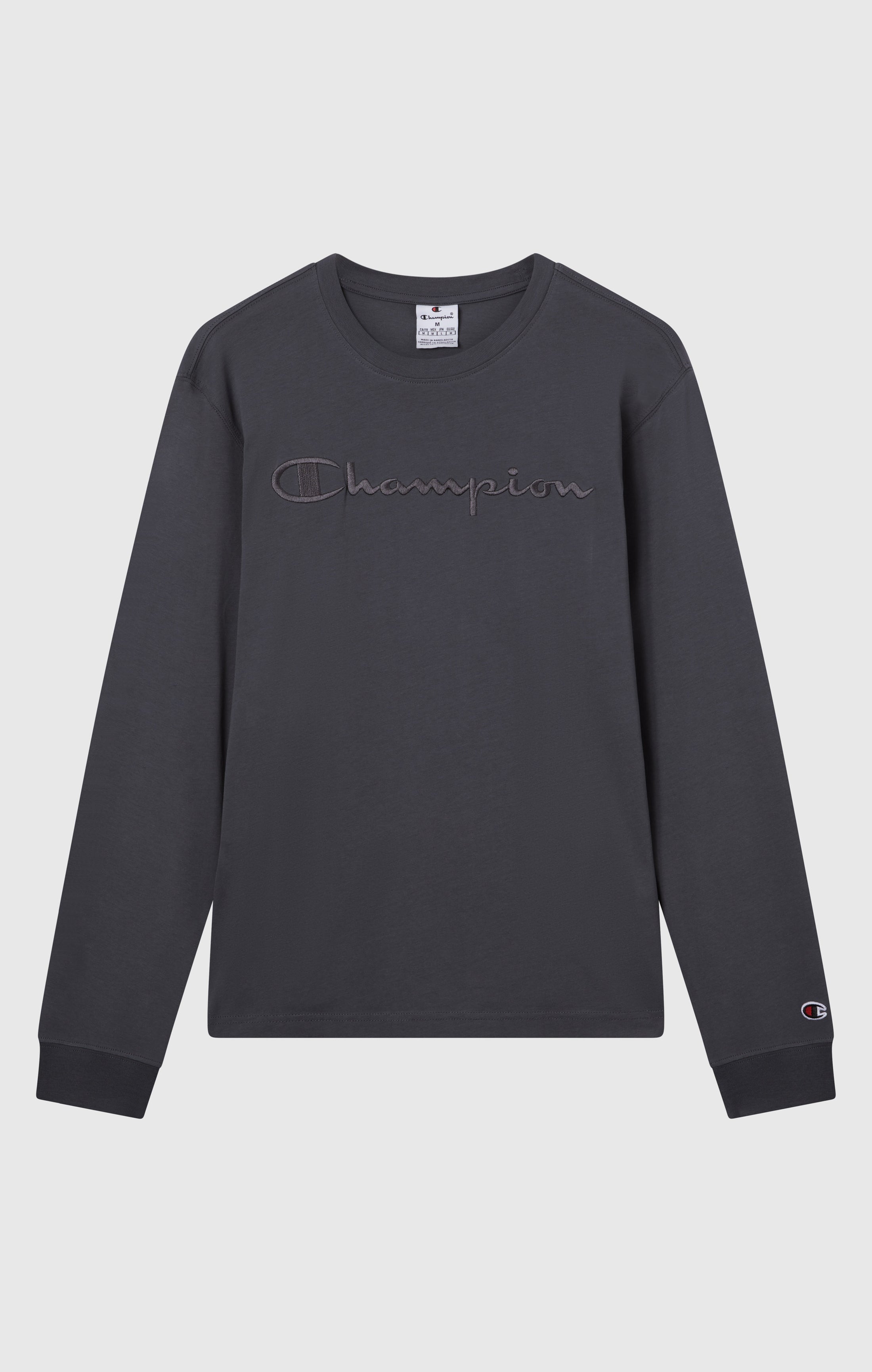 Herren Langarmshirt Mit Rundhalsausschnitt Und Großem Gesticktem Logo Icons