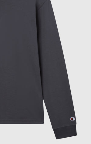 Herren Langarmshirt Mit Rundhalsausschnitt Und Großem Gesticktem Logo Icons