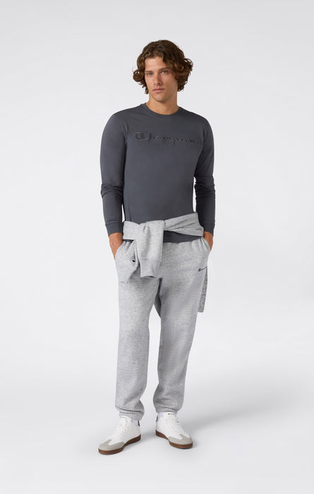 Herren Langarmshirt Mit Rundhalsausschnitt Und Großem Gesticktem Logo Icons