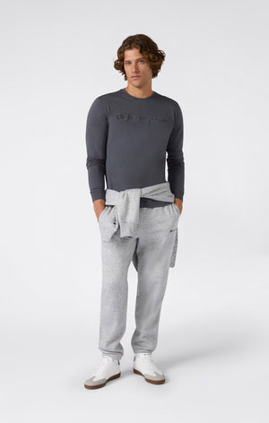 Men’s Crewneck Long Sleeve With Big Embroidery Logo T-Shirt Icons