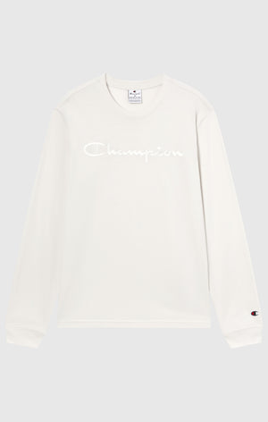 Herren Langarmshirt Mit Rundhalsausschnitt Und Großem Gesticktem Logo Icons