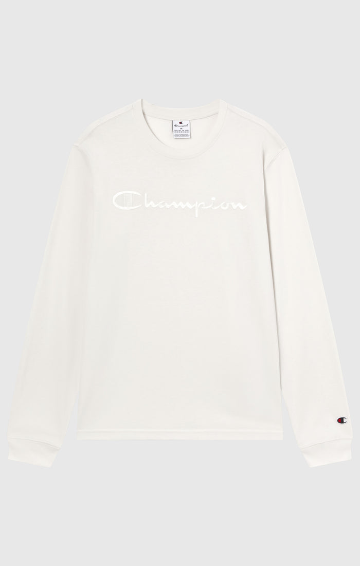 Herren Langarmshirt Mit Rundhalsausschnitt Und Großem Gesticktem Logo Icons
