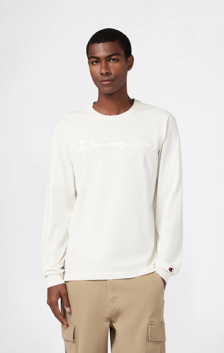 Herren Langarmshirt Mit Rundhalsausschnitt Und Großem Gesticktem Logo Icons