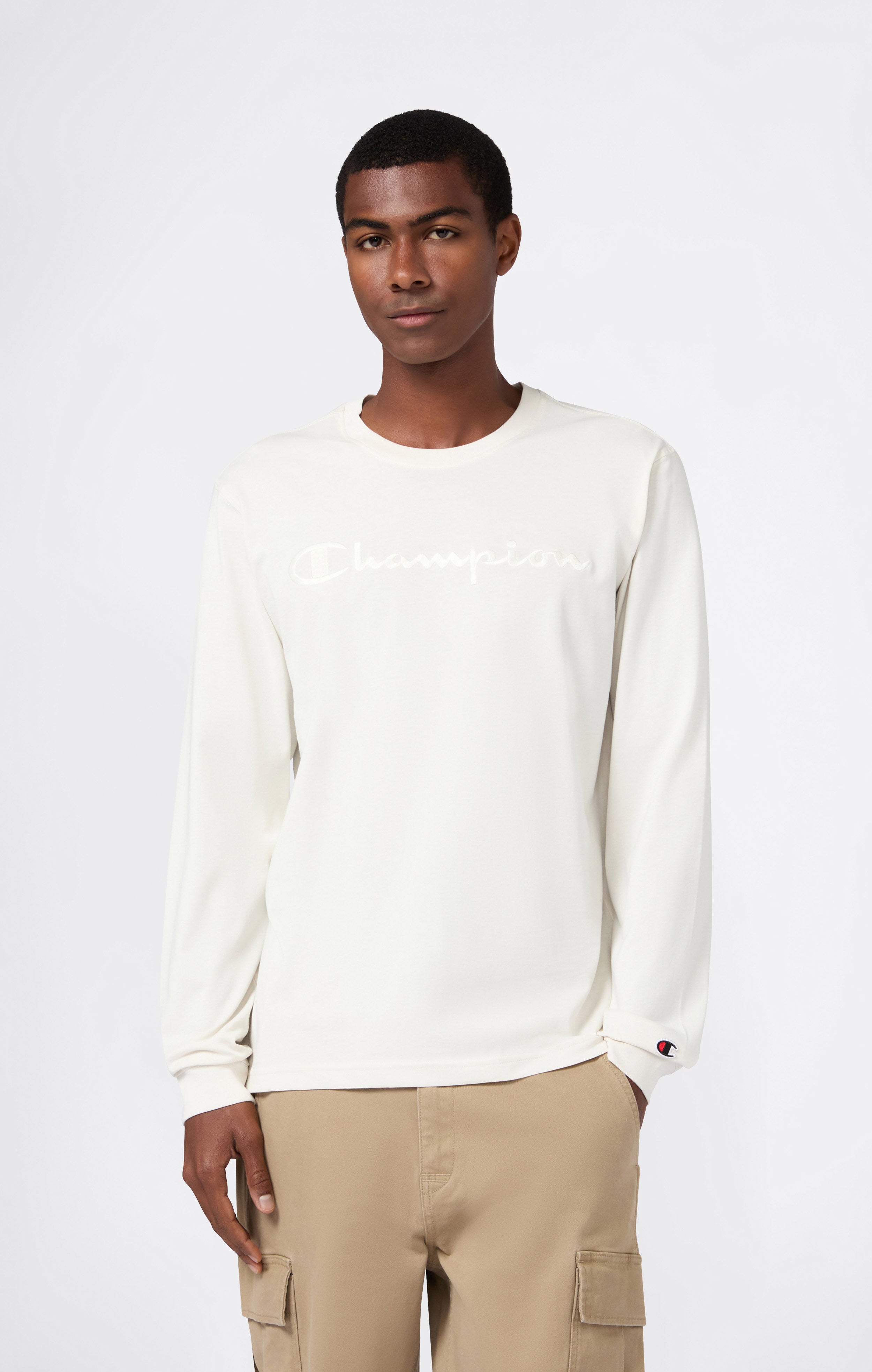 Men’s Crewneck Long Sleeve With Big Embroidery Logo T-Shirt Icons