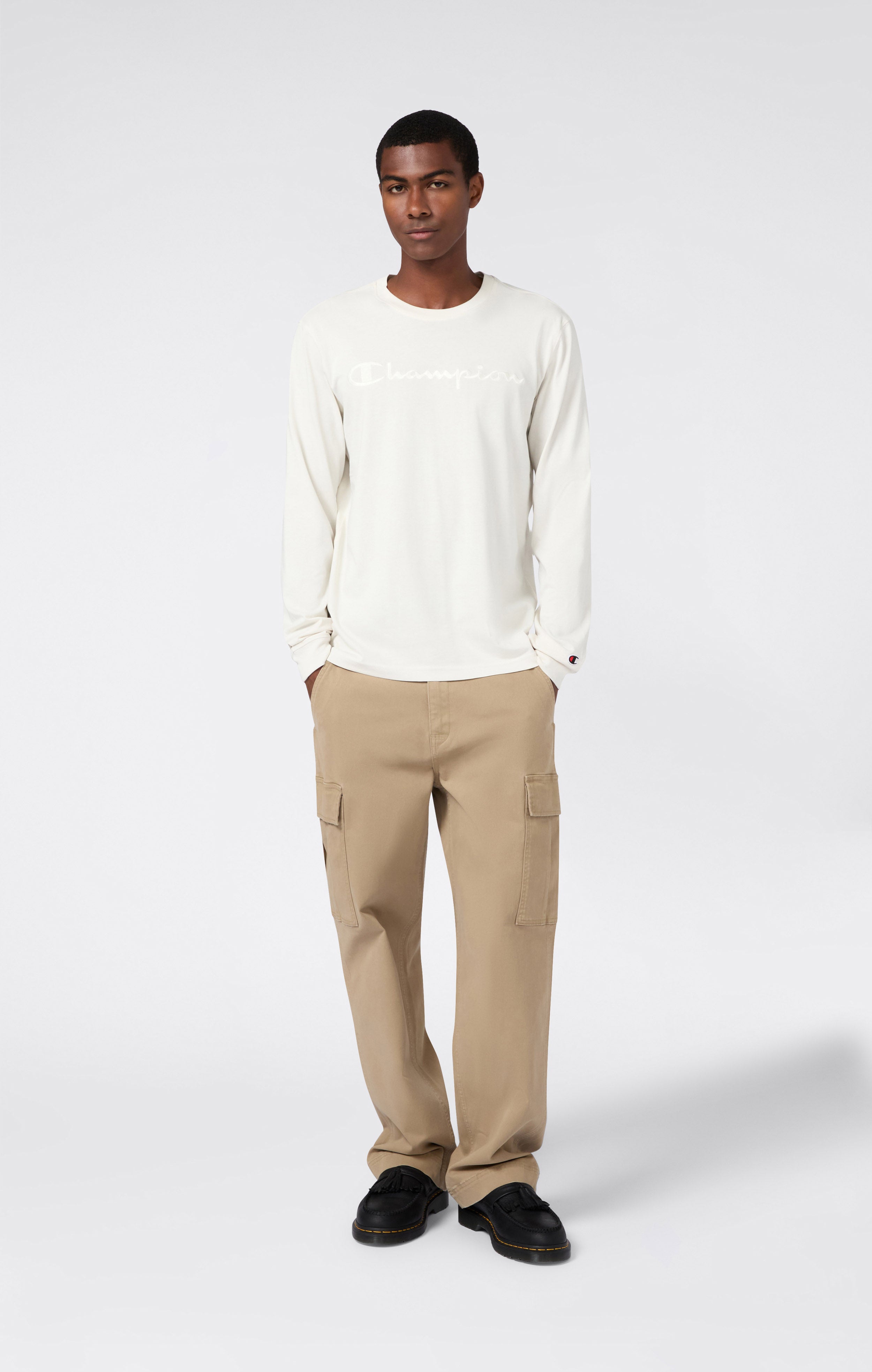 Men’s Crewneck Long Sleeve With Big Embroidery Logo T-Shirt Icons