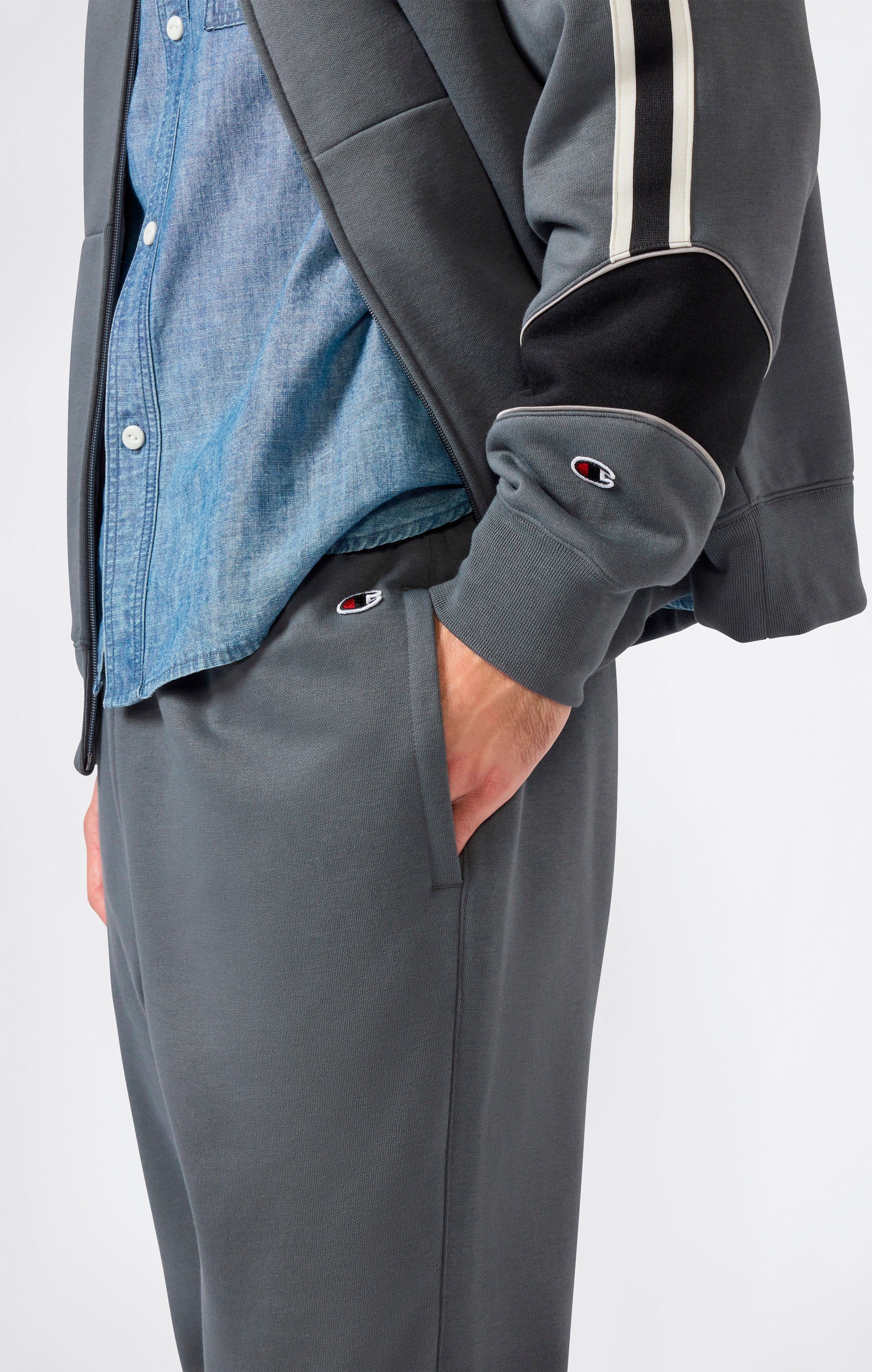 Trainingsanzug mit Kapuze und Reißverschluss für Herren mit angerautem Innenmaterial