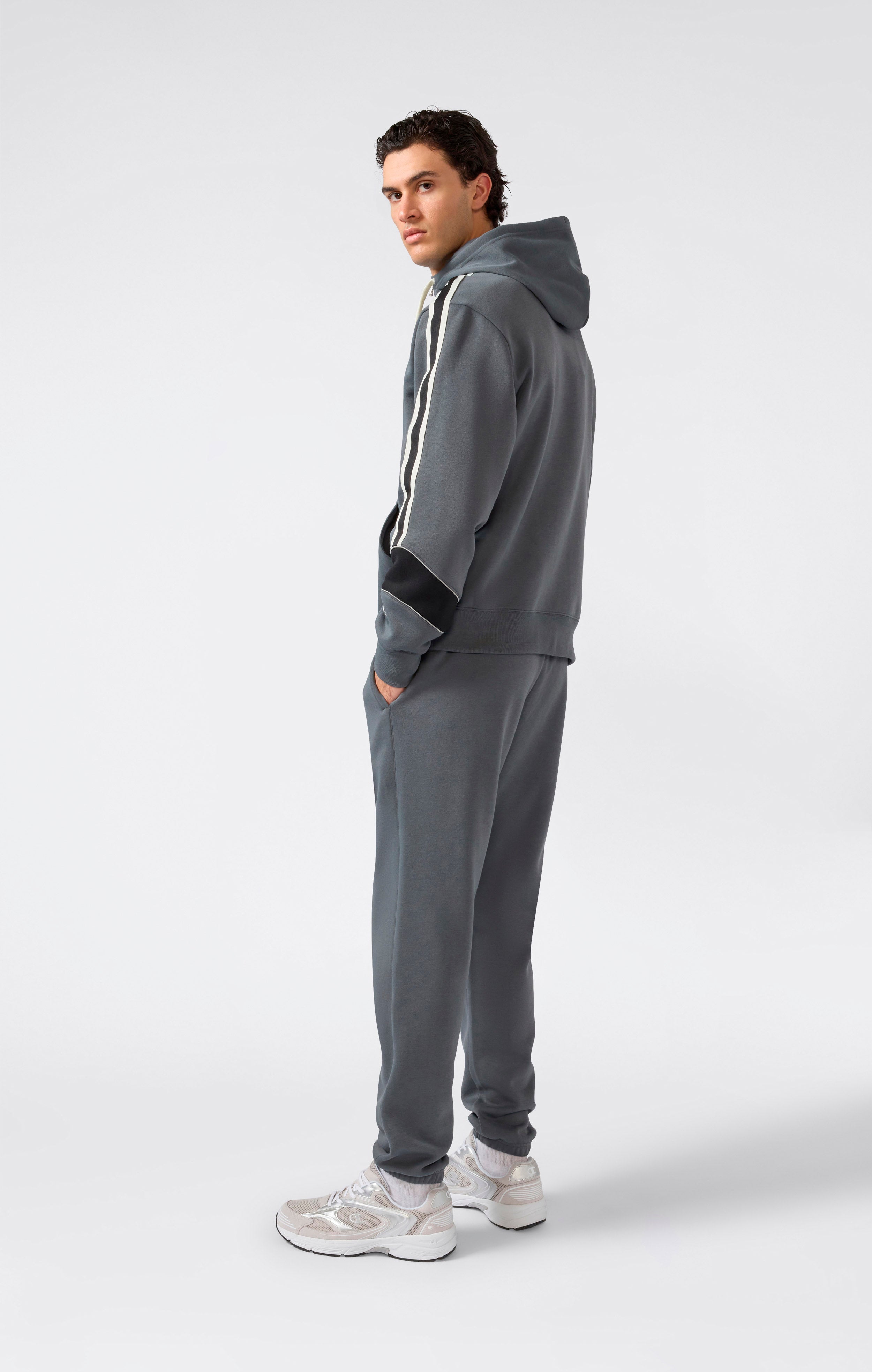 Trainingsanzug mit Kapuze und Reißverschluss für Herren mit angerautem Innenmaterial