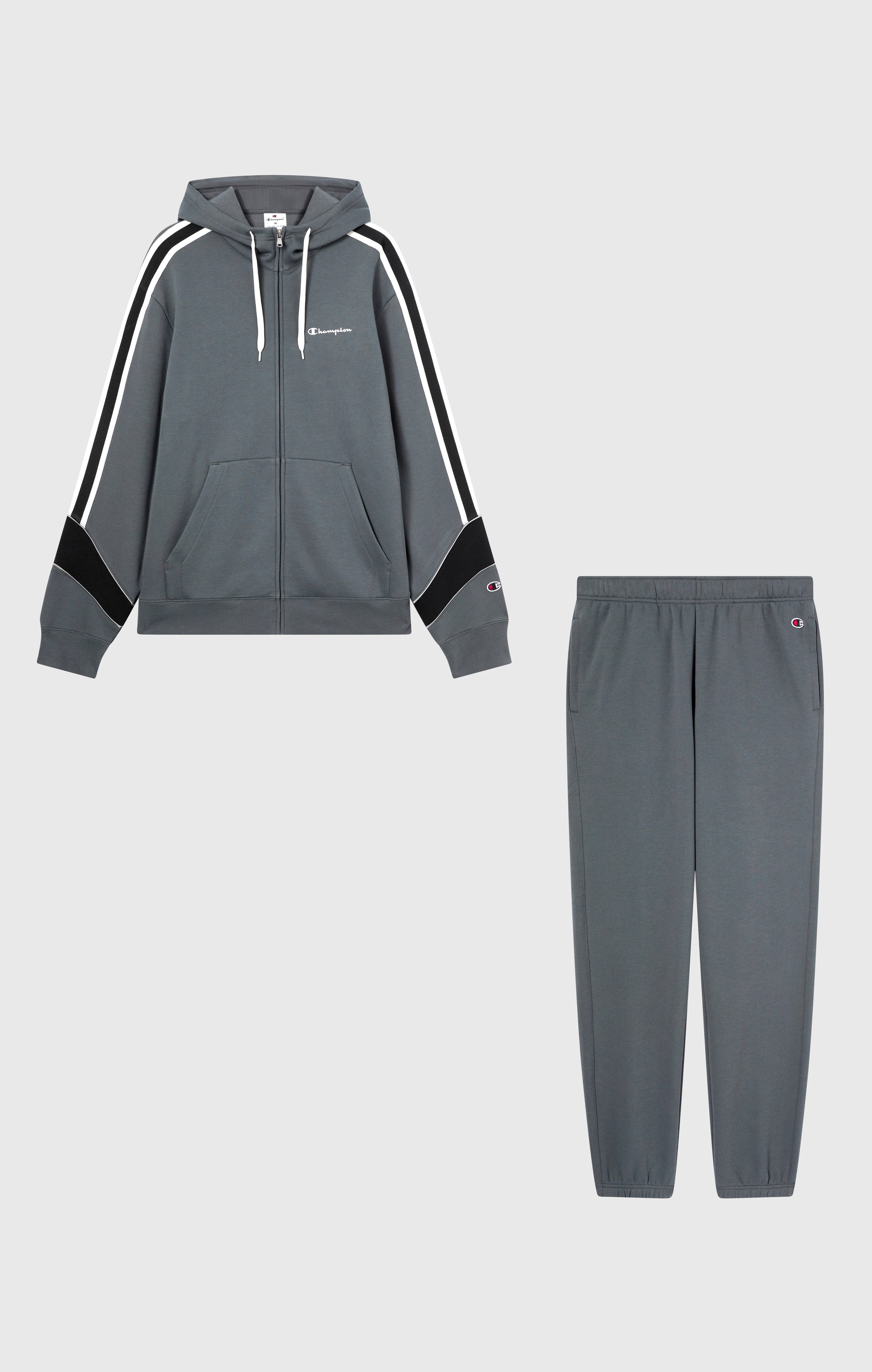 Trainingsanzug mit Kapuze und Reißverschluss für Herren mit angerautem Innenmaterial