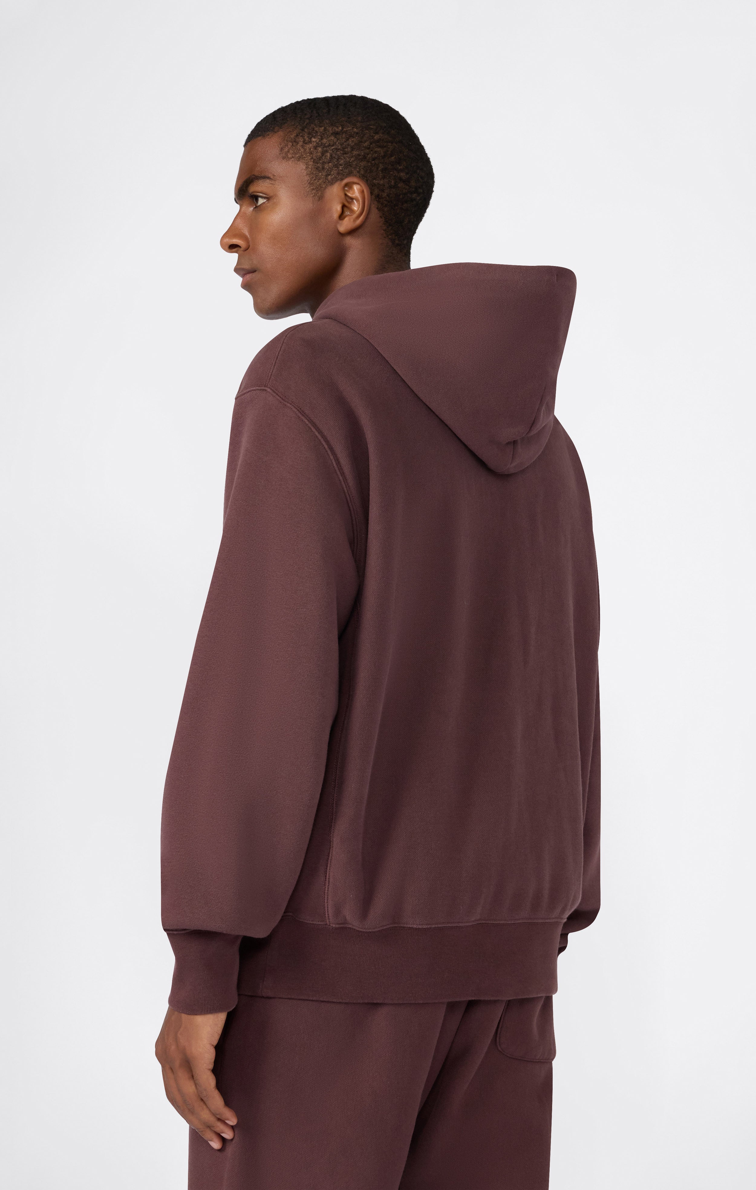 Felpa Pesante con Cappuccio e Interno Felpato Reverse Weave da Uomo