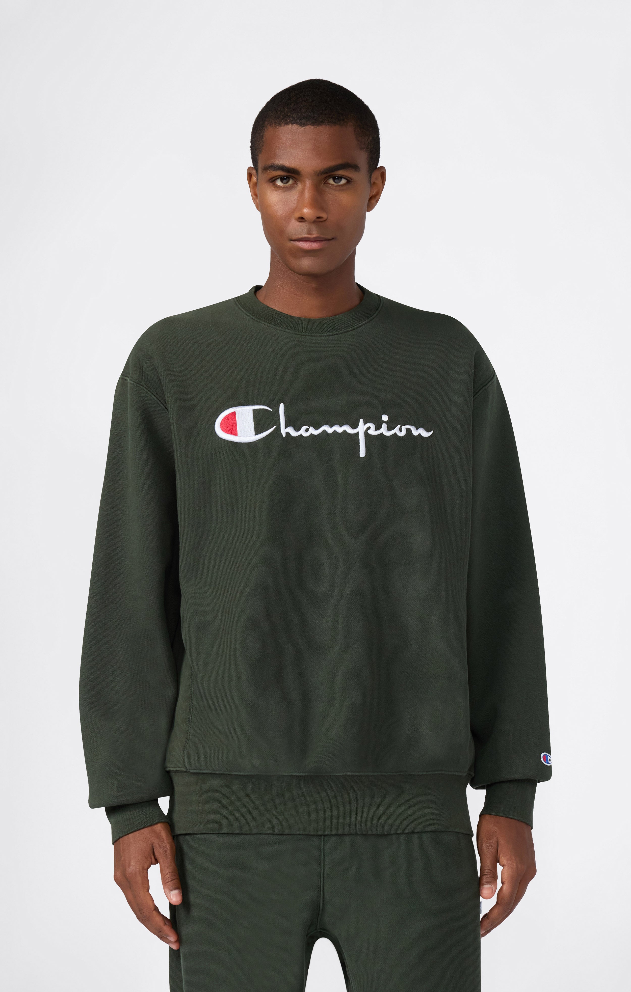 Sudadera de Peso Pesado Reverse Weave para Hombre de Cuello Redondo con Interior Afelpado