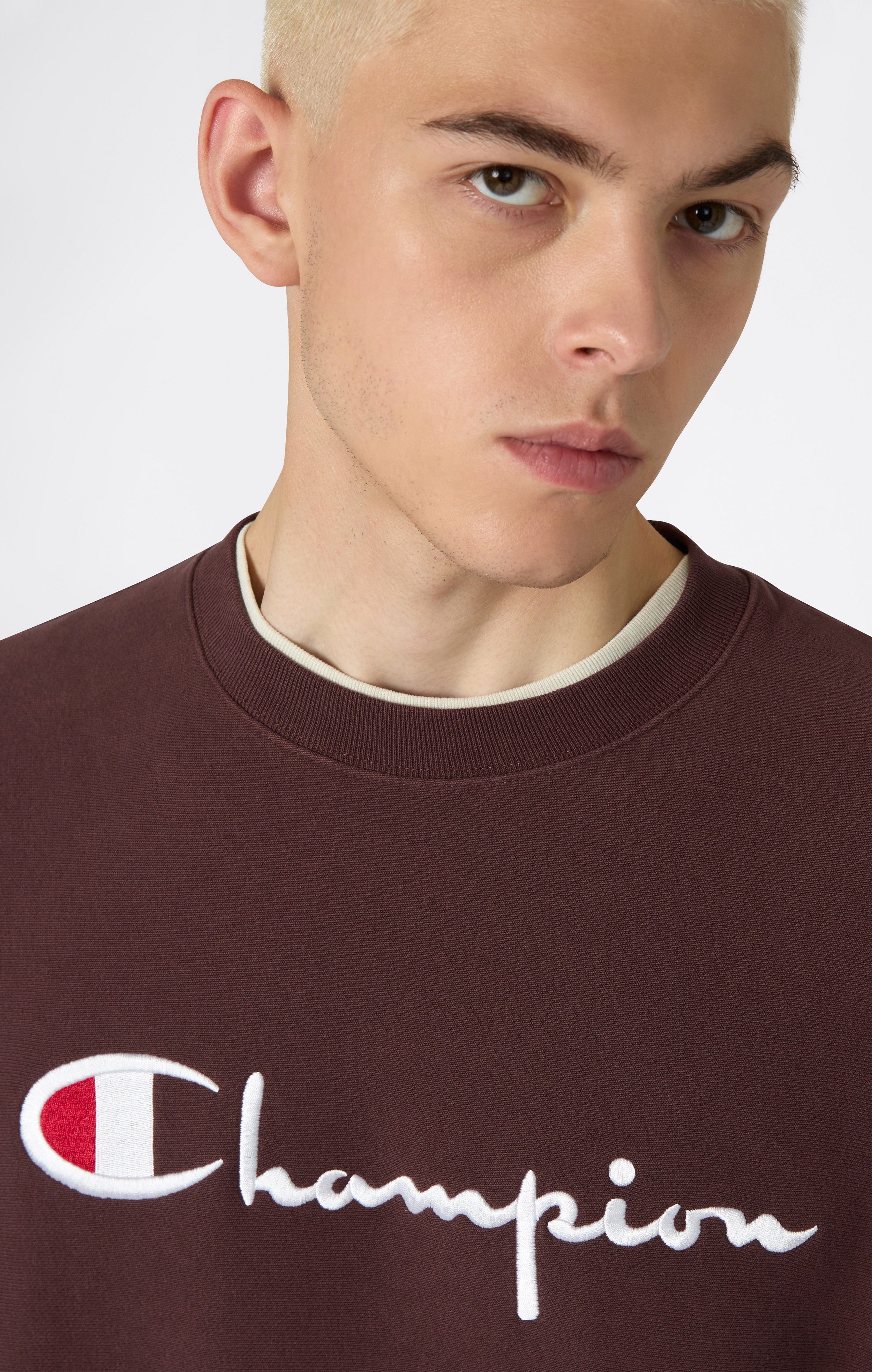 Sudadera de Peso Pesado Reverse Weave para Hombre de Cuello Redondo con Interior Afelpado