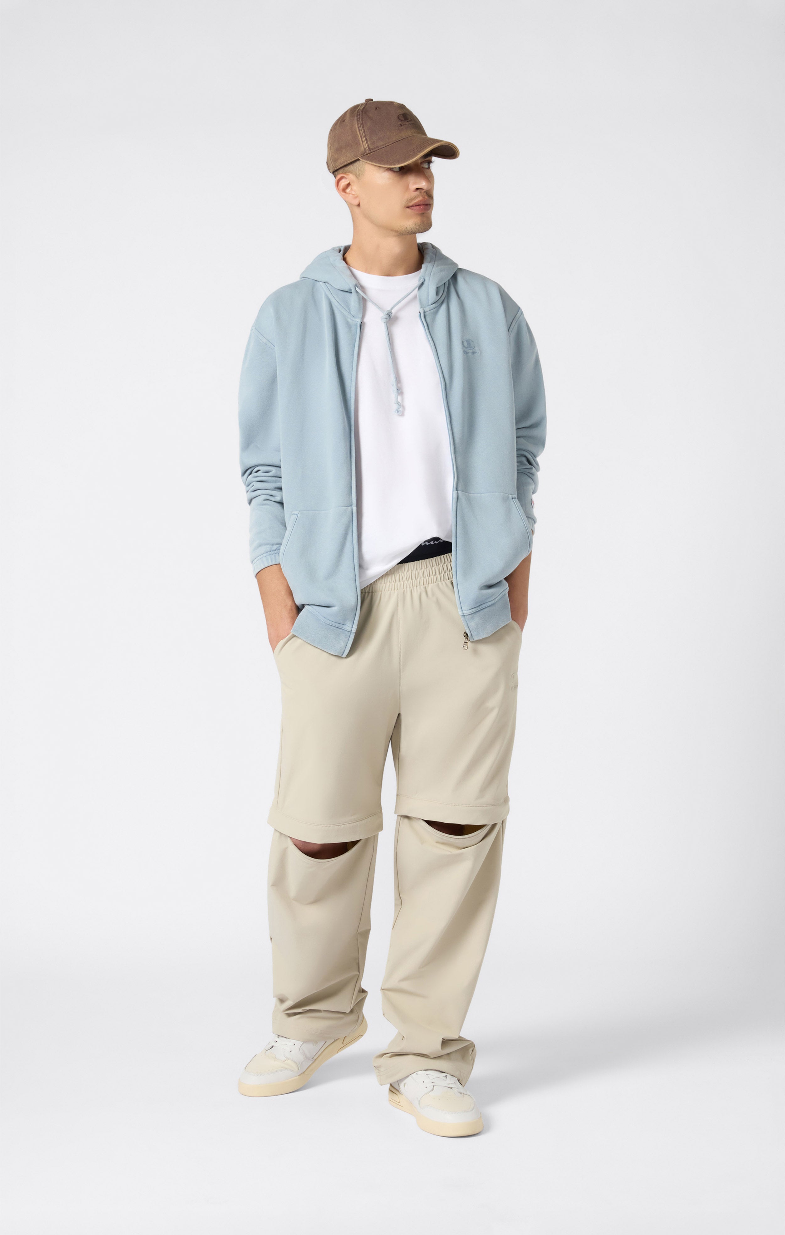 Pantalones de Hombre de Nylon Corte Holgado Convertibles con Puños Elásticos